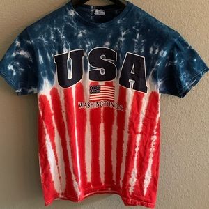 USA Tie Dye Washington DC Flag USA T-shirt Med